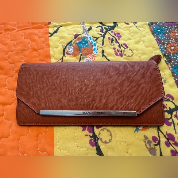 Tumi Handbags - Tumi Snap Flap Travel Card Holder Wallet Burnt Orange